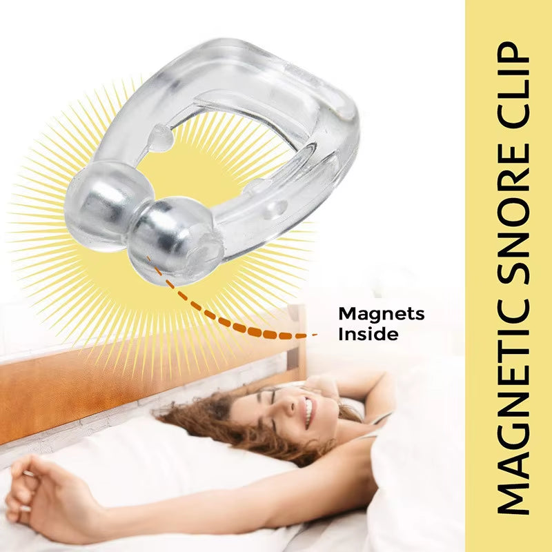 Magnetic Snore Stopper Ring Silicone 1/2/4 Pcs Aid Nasal Dilators Night Easy Breathe anti Device with Case Stop Snore Nose Clip